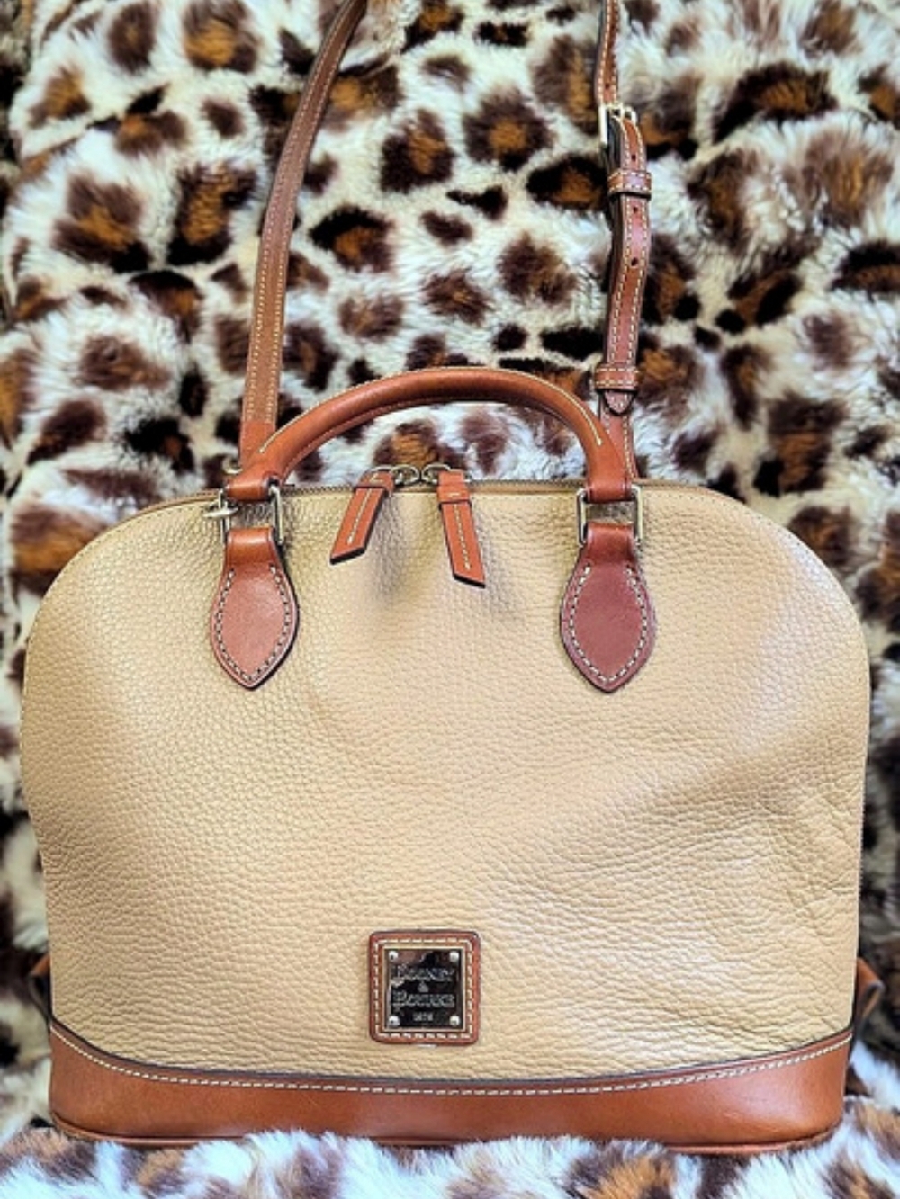 Dooney & Bourke Florentine Vachetta Small Dillen Satchel Brown & Beige